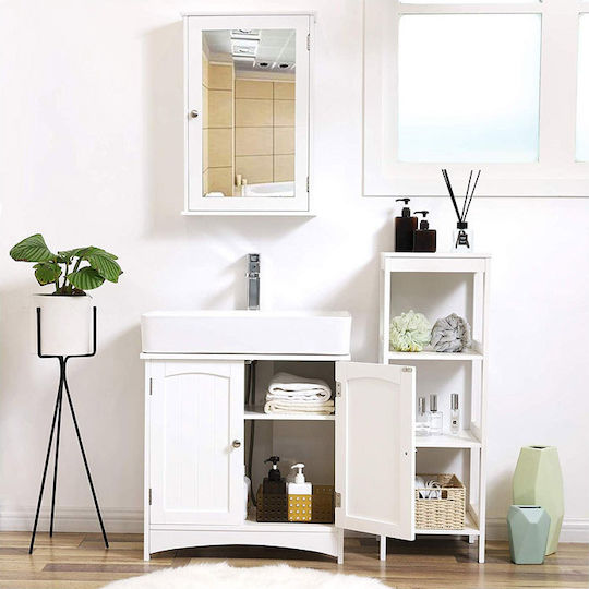 Songmics Πάγκος χωρίς Νιπτήρα Μ60xΒ30xΥ60cm Λευκός
