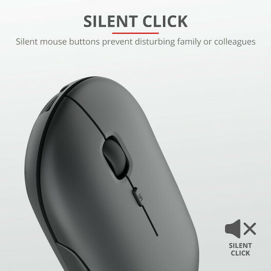 Trust Puck Rechargeable Безжичен Bluetooth Мишка Черен