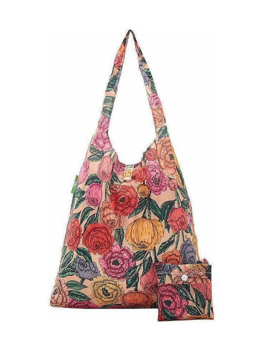 Eco Chic Peonies Fabric Shopping Bag