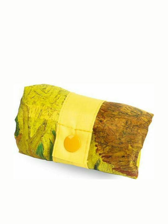 Loqi Van Gogh Sunflowers Fabric Shopping Bag in Yellow color