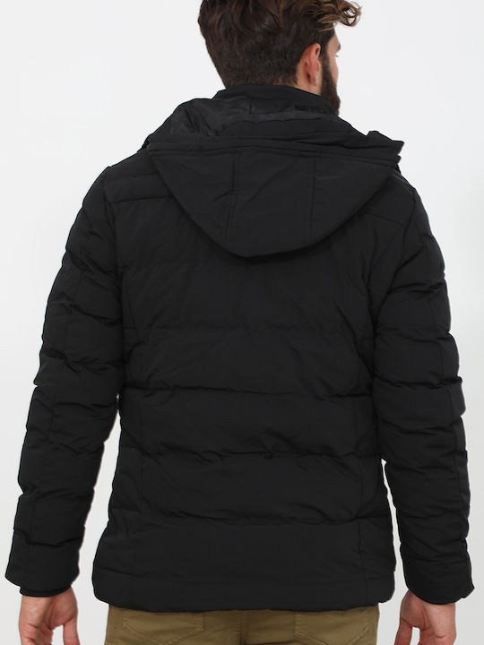 Biston Men's Winter Puffer Jacket Black