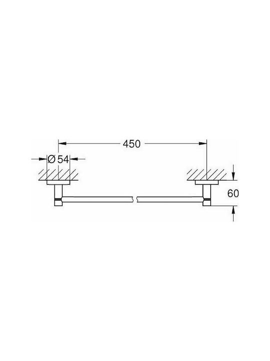 Grohe Essentials Schiene Badezimmer Einzel Wandmontage Schrauben ​50.4x50.4cm Brushed Warm Sunset