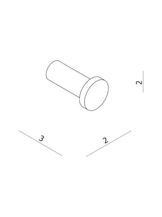 Langberger Series 280 Άγκιστρο Μπάνιου Μονό με Βίδες ​3x3cm Ασημί