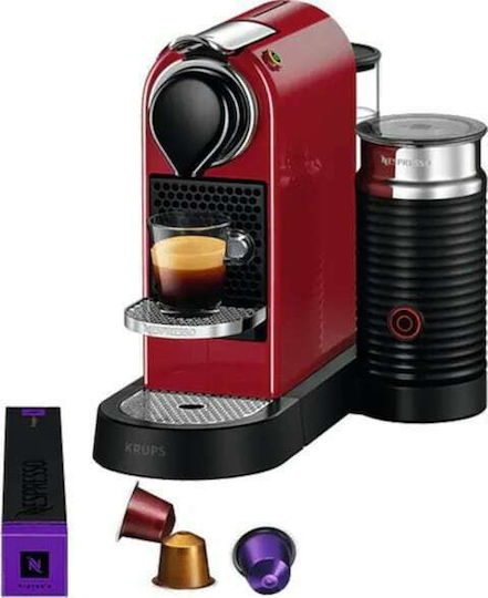 Krups Citiz & Milk Кафемашина за капсули Nespresso Налягане 19бар с Кана за мляко Червено