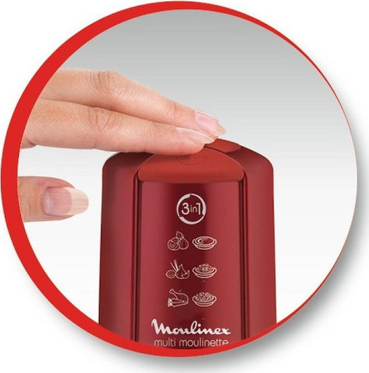 Moulinex Moulinette Πολυκόπτης Multi 500W με Δοχείο 500ml Κόκκινος