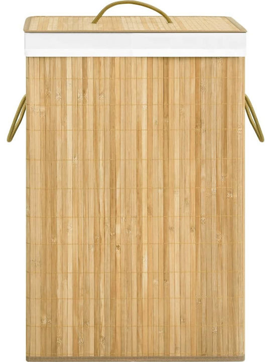 vidaXL Wäschekorb aus Bambus 72l mit Deckel 40x30x60cm Braun