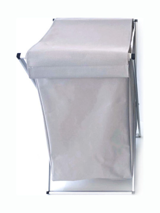 Dimitracas Collapsible Metallic Laundry Basket with Lid 34x37x58cm Grey