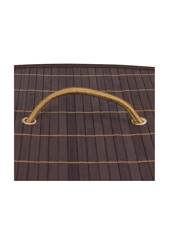 vidaXL Coș De Rufe Din Bambus Pliabil 60L Cu Capac 52.3x37x65cm Maro 60L