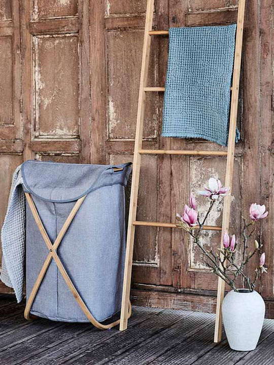 Wenko Bahari Laundry Basket Bamboo 79L with Cap 40x46x68cm Gray