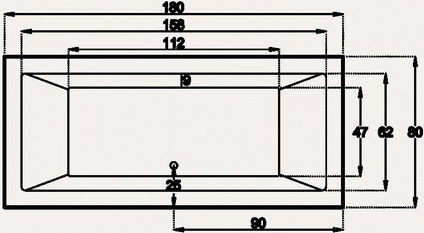Sanitec Quadra Badewanne Acryl 180x80cm