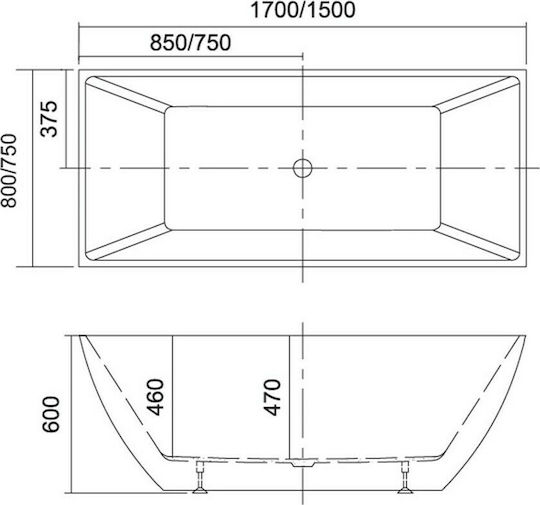 Karag Cadă de baie cu montaj liber Acrilic 170x80cm