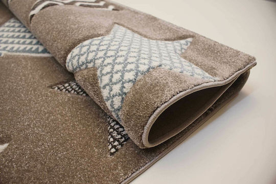 Tzikas Carpets 21895-70 Детско килимче Звезди Кафяв 133x190см Дебелина 13мм