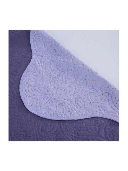 Silk Fashion Solid Set Coverlet Queen Size from Cotton & Polyester Lila 220x240cm 3pcs