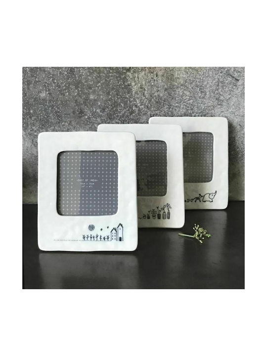 Synchronia Animal Photo Frame Ceramic with White Frame