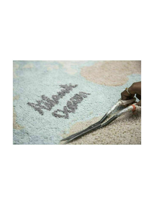 Lorena Canals Handmade Kids Cotton Rug Vintage Map 140x200cm