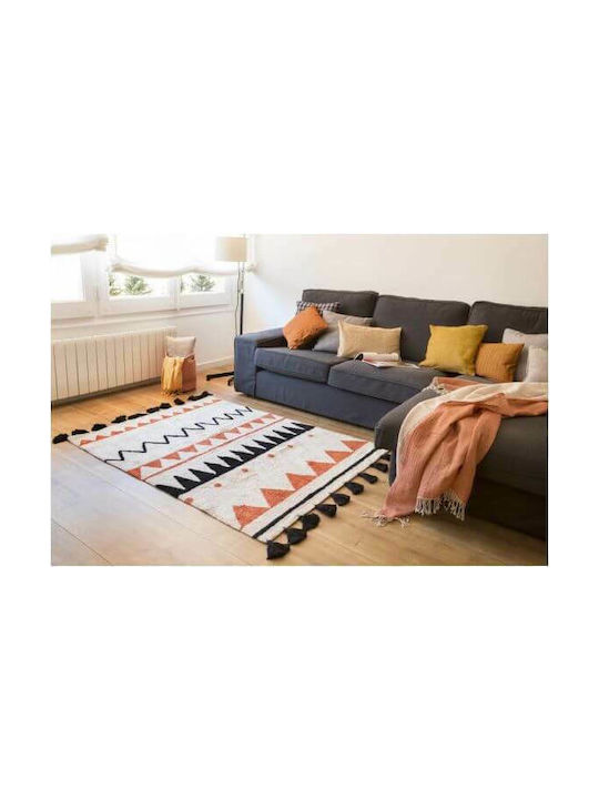 Lorena Canals Handmade Kids Cotton Rug Azteca 140x200cm Natural Terracota