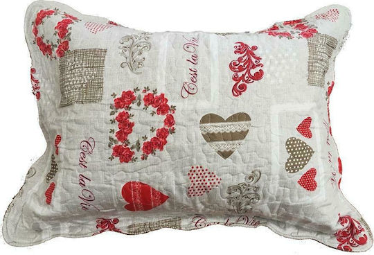 Linea Home Flower Heart Σετ Μονό Κόκκινο 160x220cm 2τμχ