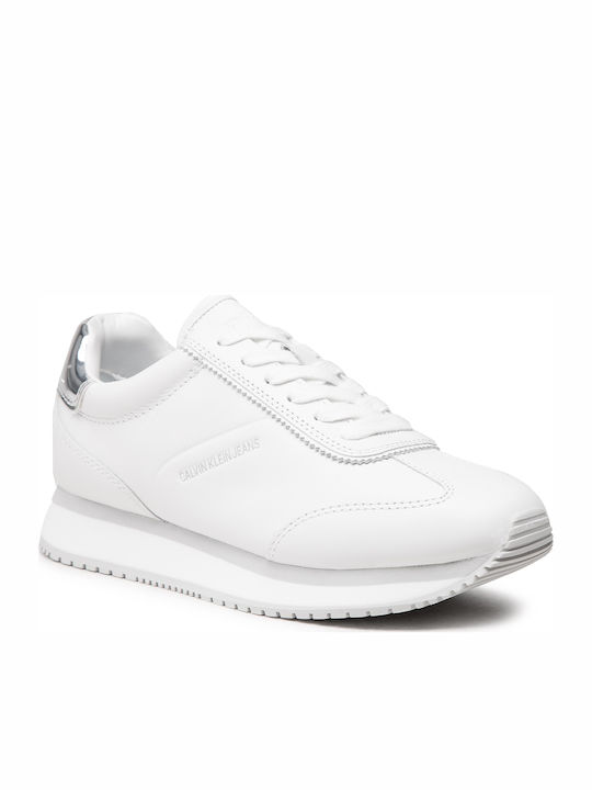 Calvin Klein Runner Damen Flatforms Sneakers Weiß