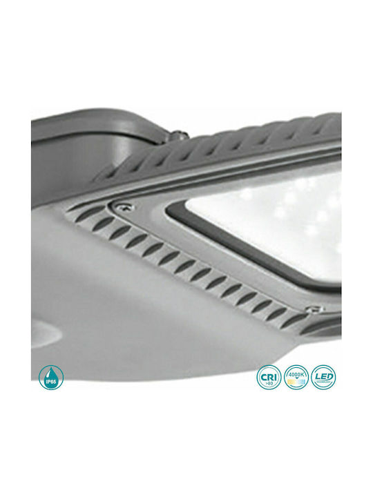 Gea Luce Khon Außenstehlampe LED Straße 50W mit Natürliches Weiß Licht IP65 Grau