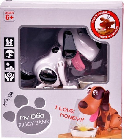 Hungry Dog Children's Money Box Plastic White 17x7.8x15cm