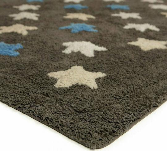 Baby Adventure Stars Ръчно изработено Детско килимче Звезди Памучно Кафяв 120x170см