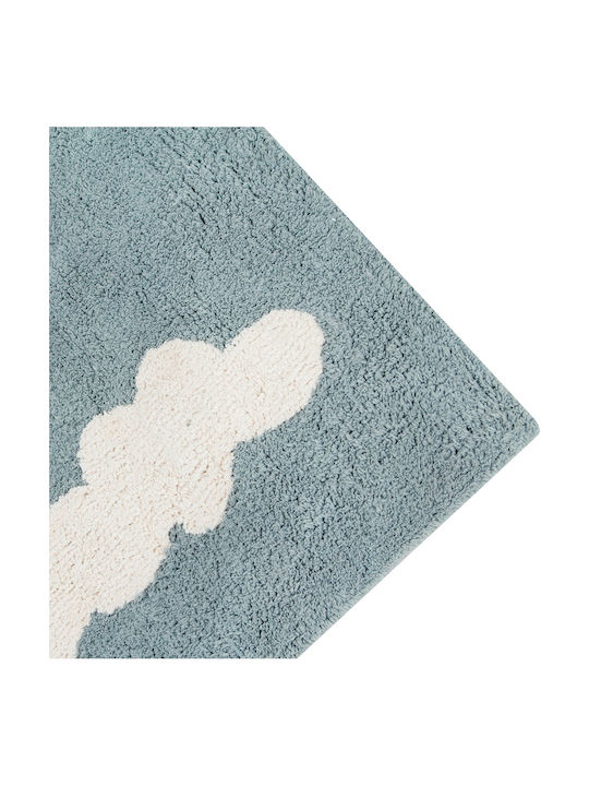 Lorena Canals Handmade Kids Rug Clouds Cotton 120x160cm Clouds Vintage Blue