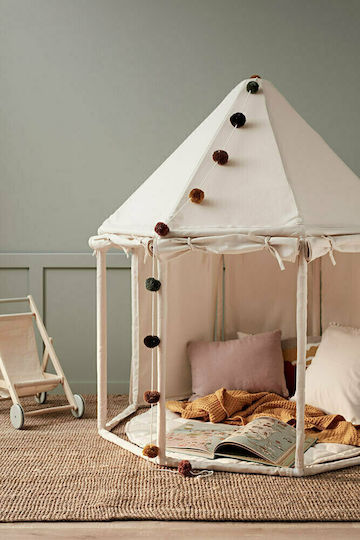 Kids Concept Round Παιδικό Χαλί Λευκό Στρογγυλό με Διάμετρο 100cm