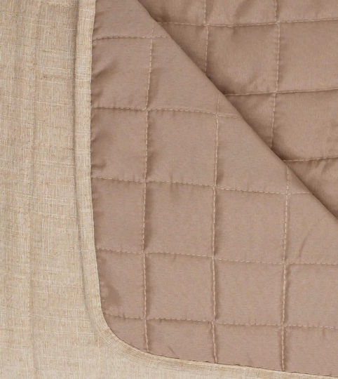 Borea Microlinen Κουβερλί Υπέρδιπλο από Πολυεστέρα Μπεζ 220x240cm