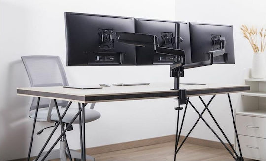 Equip Βάση Γραφείου για 3 Οθόνες έως 27" με Βραχίονα (650134)