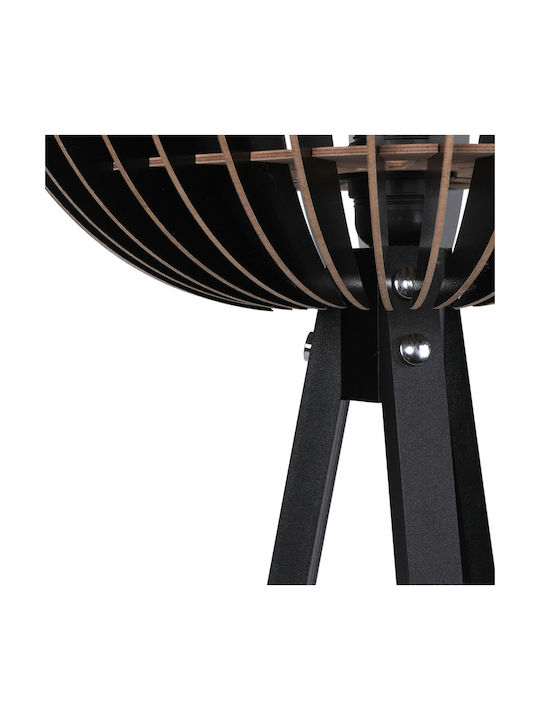 HomeMarkt Floor Lamp H145xW36cm. with Socket for Bulb E27 Black