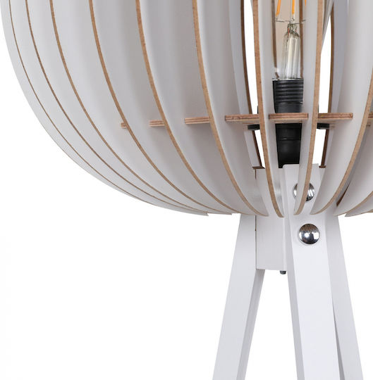 HomeMarkt Floor Lamp H145xW36cm. with Socket for Bulb E27 White