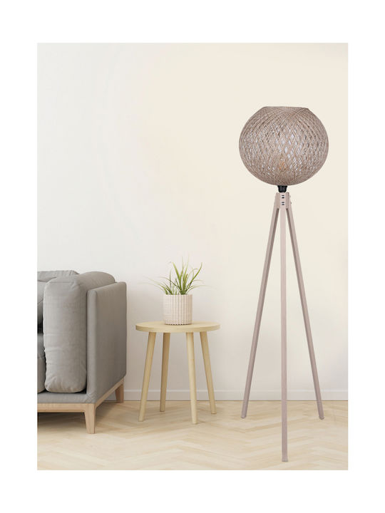 Freebox Floor Lamp H145xW38cm. with Socket for Bulb E27 Beige