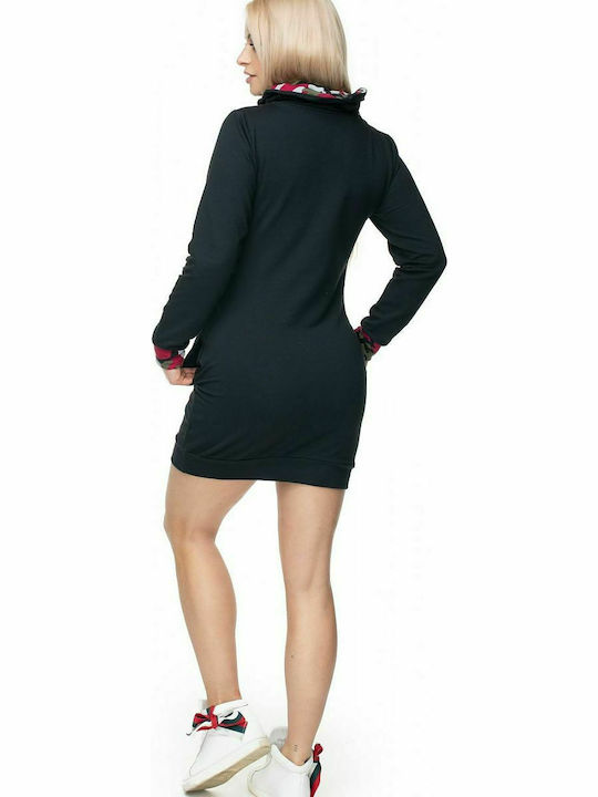 PeeKaBoo 0123 Mini Dress Turtleneck Black 132619