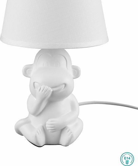 Trio Lighting Abu Κεραμικό Πορτατίφ για Ντουί E14 με Λευκό Καπέλο και Βάση