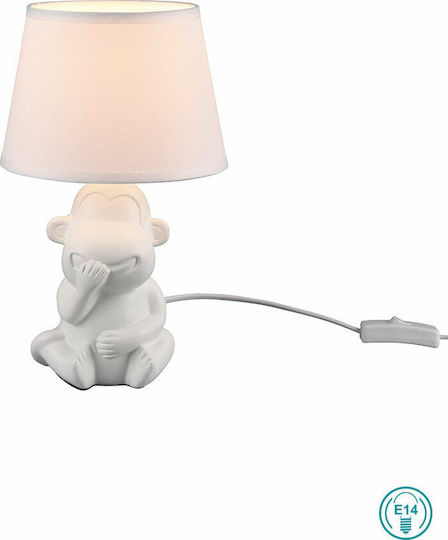 Trio Lighting Abu Κεραμικό Πορτατίφ για Ντουί E14 με Λευκό Καπέλο και Βάση