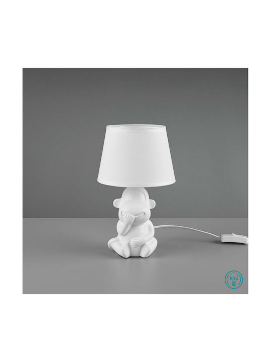 Trio Lighting Abu Ceramic Table Lamp for Socket E14 with White Shade and Base