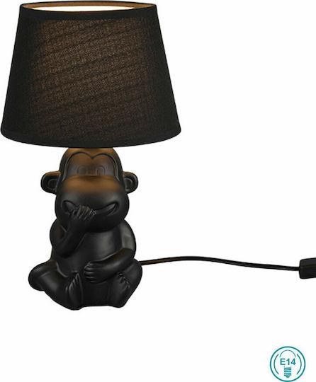 Trio Lighting Abu Κεραμικό Πορτατίφ για Ντουί E14 με Μαύρο Καπέλο και Βάση