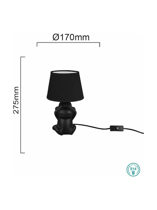 Trio Lighting Chita Ceramic Table Lamp for Socket E14 with Black Shade and Base