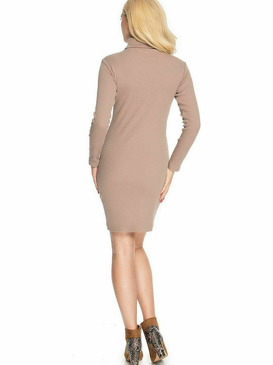 PeeKaBoo 1706 Mini Dress Turtleneck Cappuccino 146933