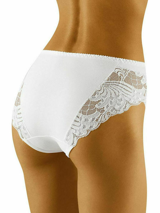 Wolbar Eco-Zo Cotton High-waisted Women's Slip with Lace White 126429