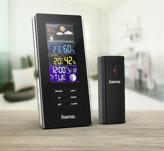 HAMA Color Edge 00186312 Wireless Stație meteorologică Digital De masă Negru