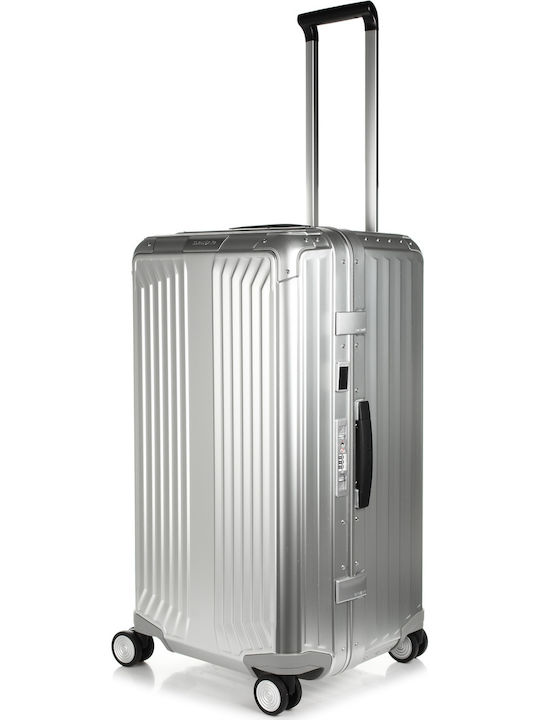 Samsonite Lite-Box Valiză Mare De Călătorie Tough Argintie Cu 4 Roți Înălțime 74 Cm