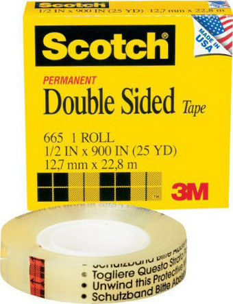 Scotch Scotch Permanent 665 Αυτοκόλλητη Ταινία Διπλής Όψης Διάφανη 32.9mx12.7mm