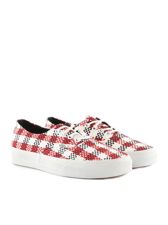 Decon Plaid Flatforms Sneakers Red