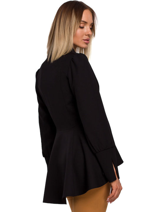 MOE M529 Damen Mittellang Blazer Schwarz MOE529