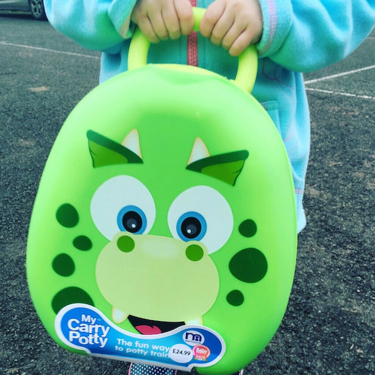 My Carry Potty Portable Potty Dino with Lid Green up to 50kg
