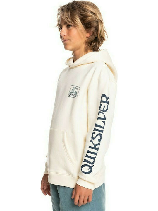 Quiksilver Kinder Sweatshirt mit Kapuze und Taschen Weiß Return To The Sea