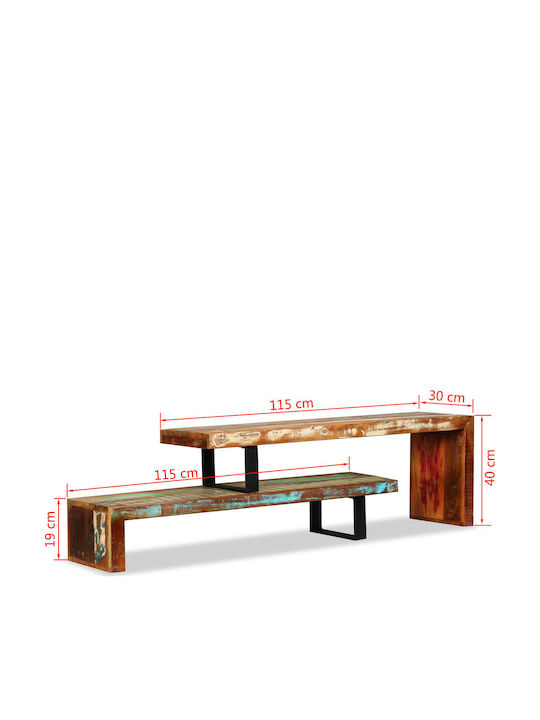 TV Stand Made of Solid Wood Beige L115xD30xH40cm