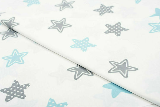 Dimcol Star Baby Sheet Crib Cotton Fitted Light Blue 70x140cm