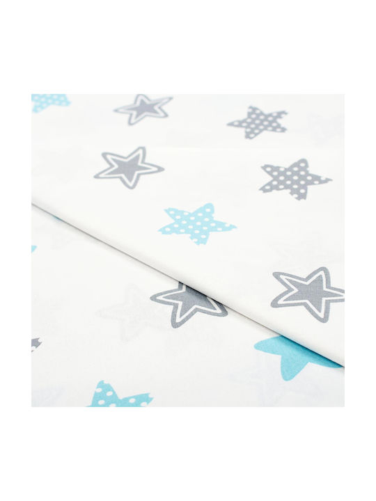 Dimcol Star Baby Sheets Set Crib Cotton 104 Sky Blue 120x160cm 3pcs 1914617607310482